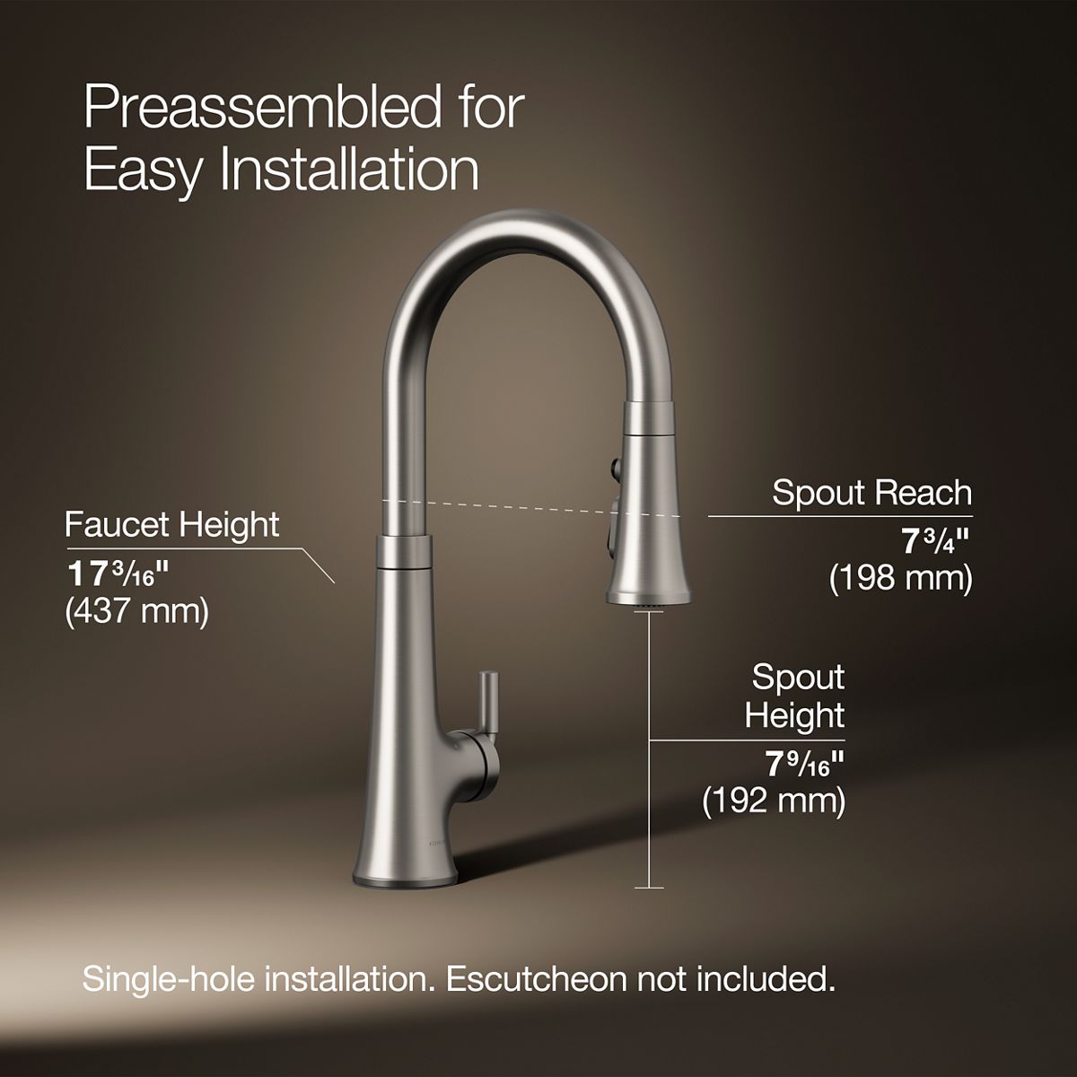 3/4 view of product with dimensions