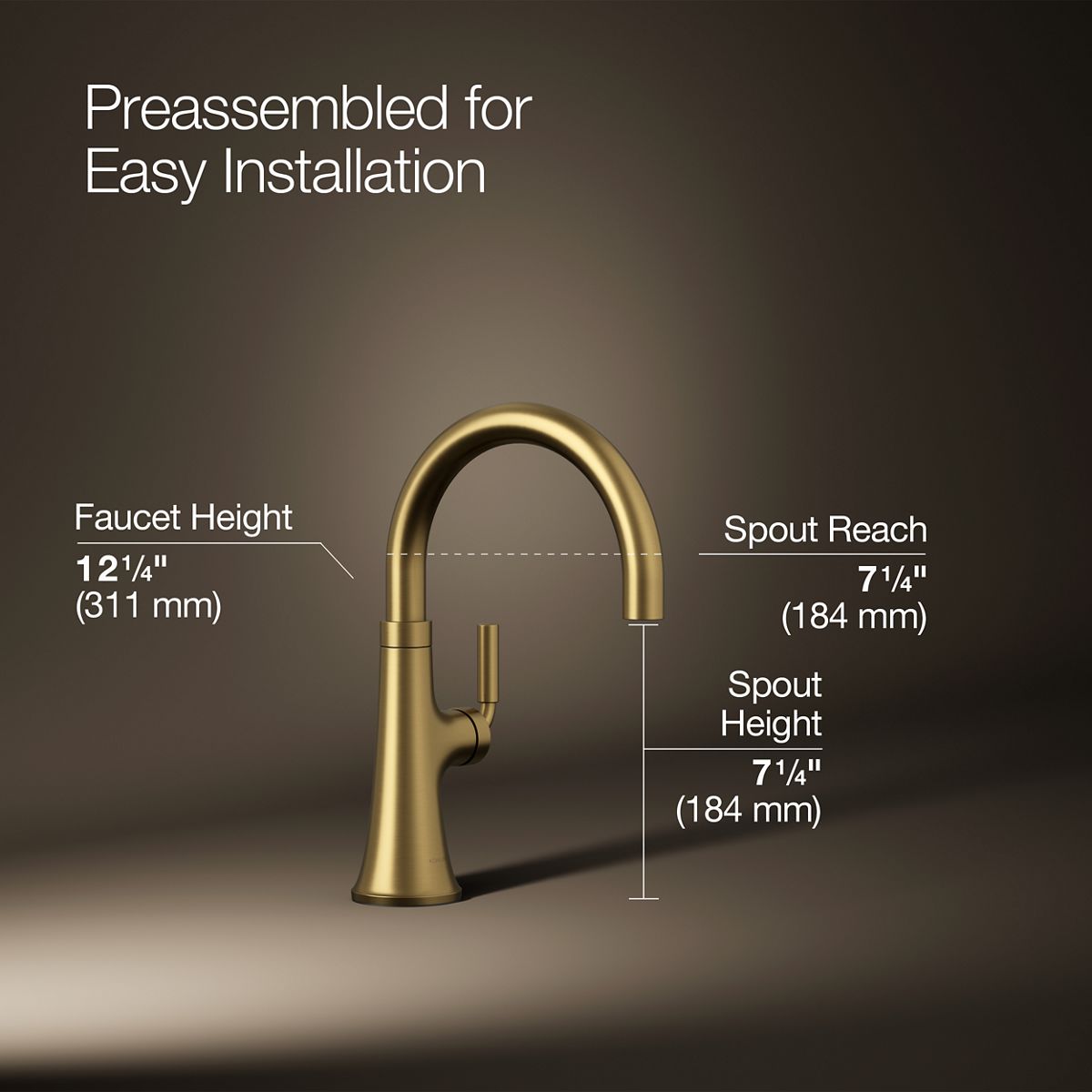 3/4 view of product with dimensions