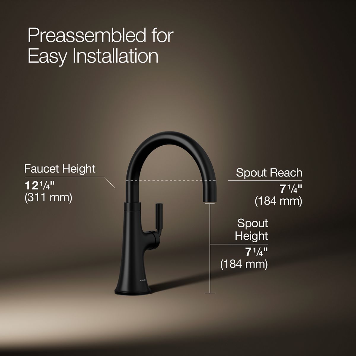 3/4 view of product with dimensions