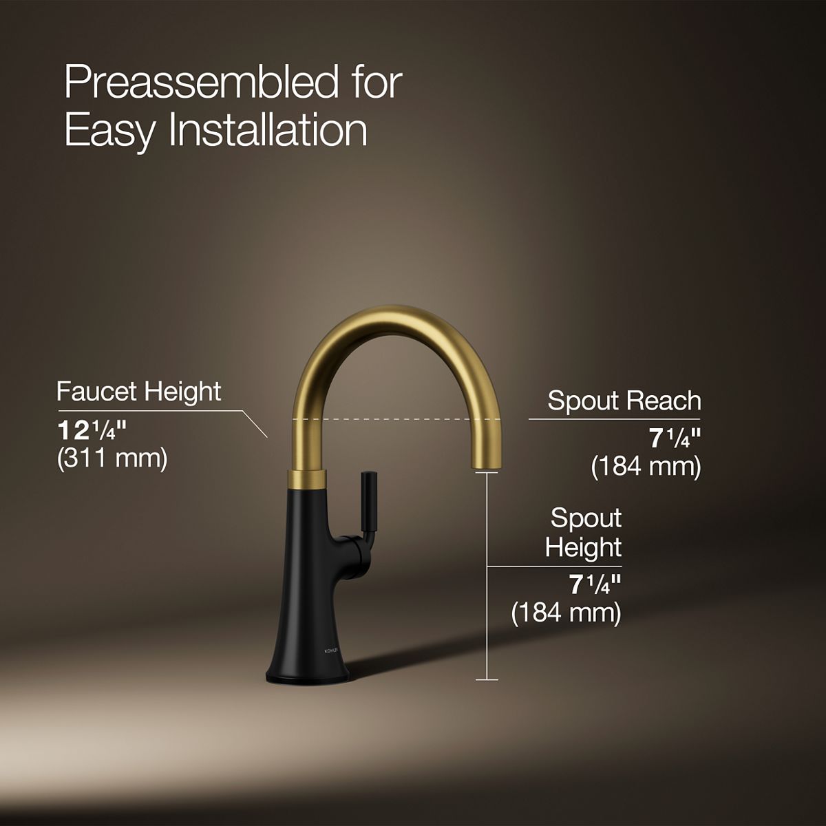 3/4 view of product with dimensions