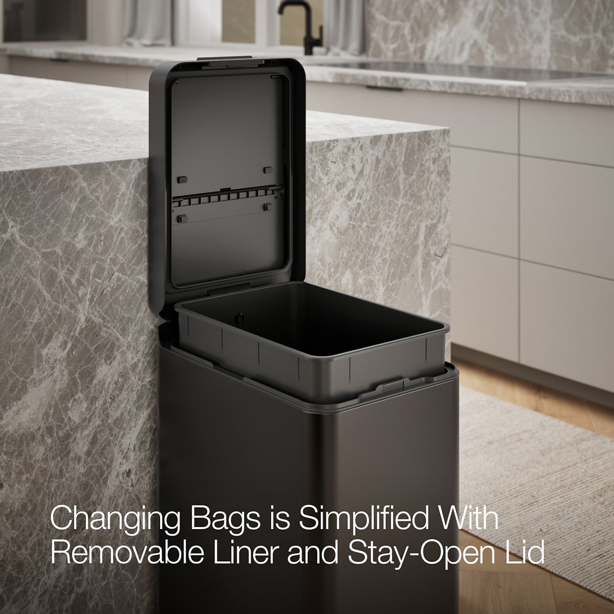 13-Gallon SS Bifold Step Trash Can | K-23826 | KOHLER
