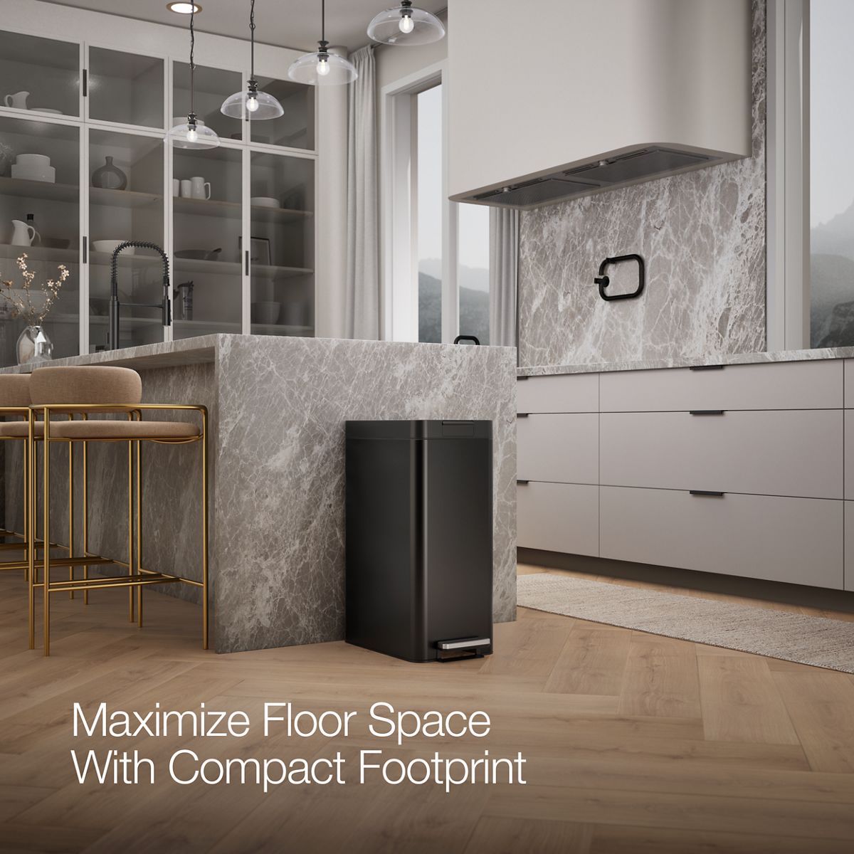 13-Gallon SS Bifold Step Trash Can | K-23826 | KOHLER