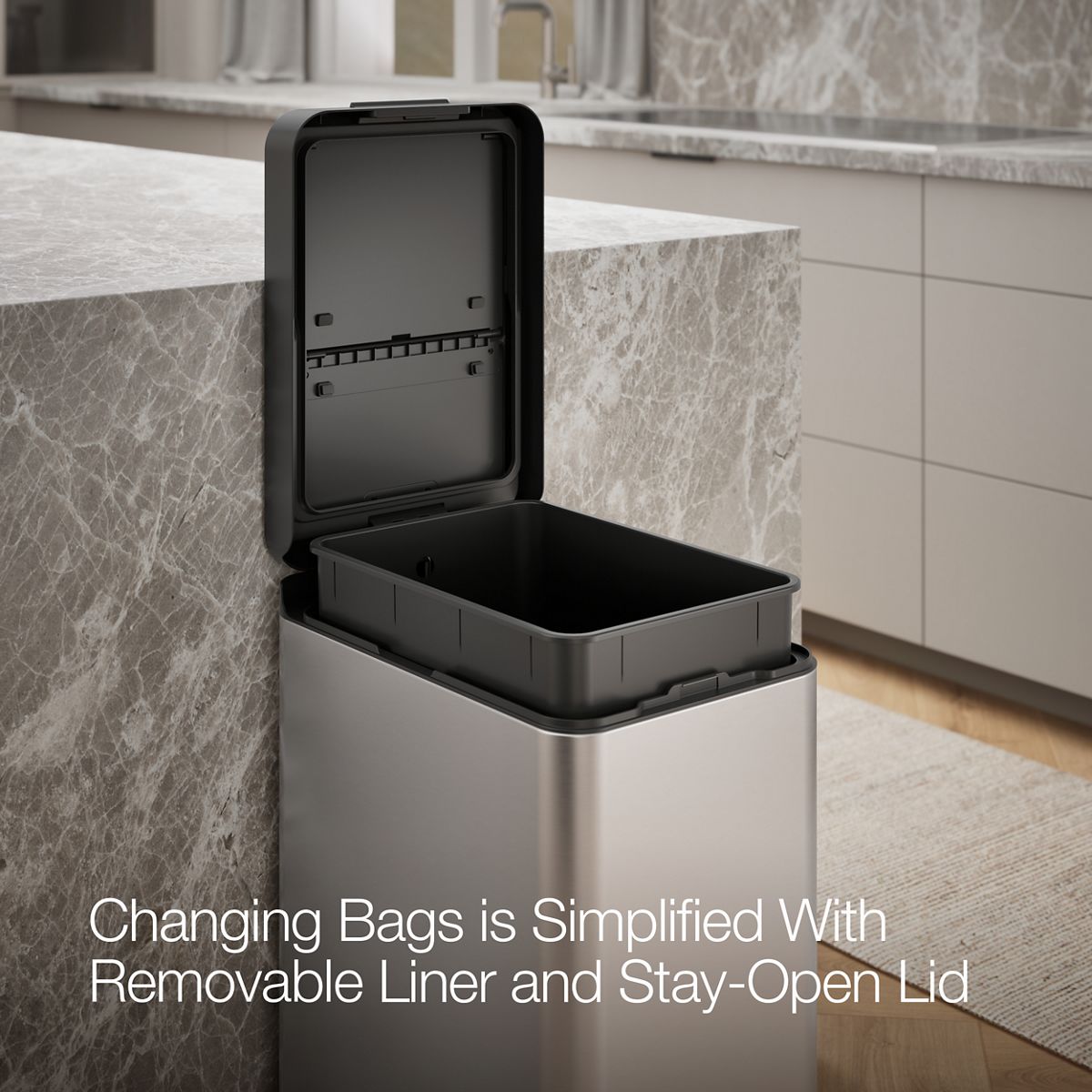 13-Gallon SS Bifold Step Trash Can | K-23826 | KOHLER
