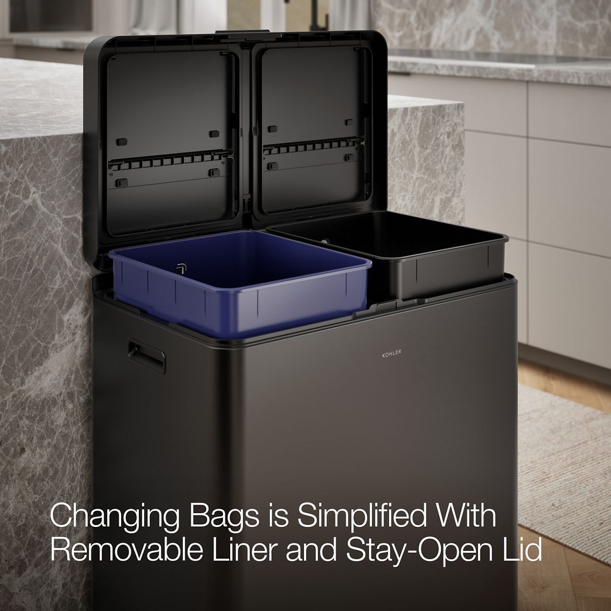 21.7 Gallon SS Dual Bin Step Trash Can | K-23828 | KOHLER