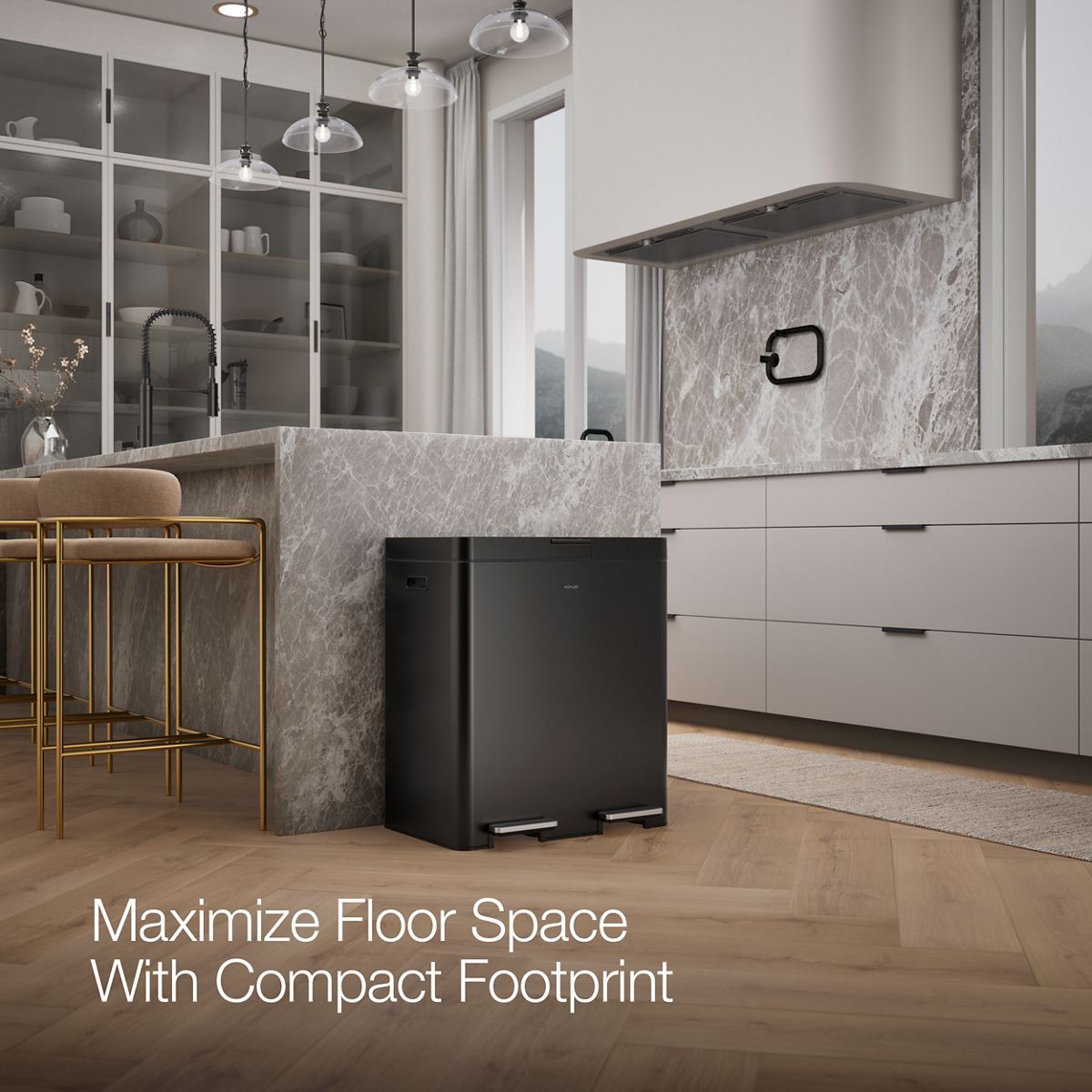 21.7 Gallon SS Dual Bin Step Trash Can | K-23828 | KOHLER