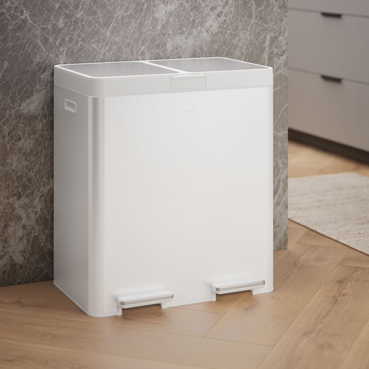 21.7 Gallon SS Dual Bin Step Trash Can | K-23828 | KOHLER