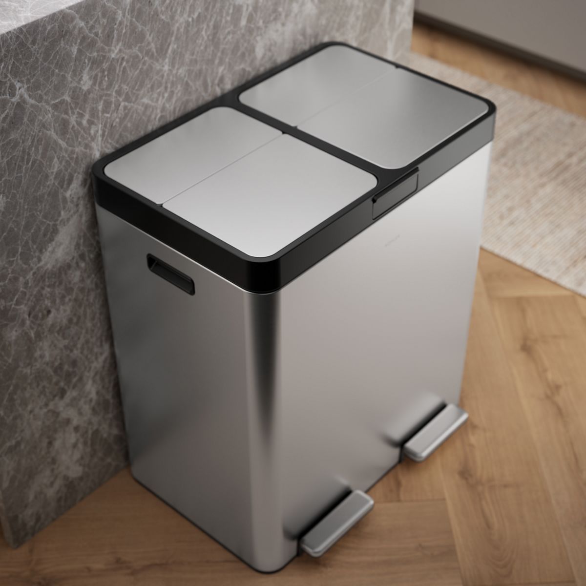 21.7 Gallon SS Dual Bin Step Trash Can | K-23828 | KOHLER