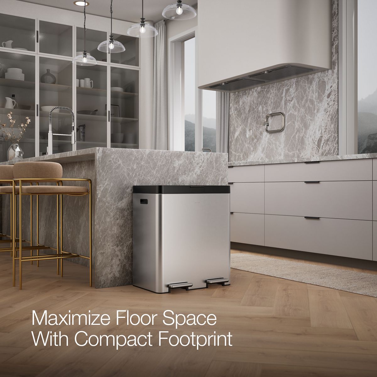 21.7 Gallon SS Dual Bin Step Trash Can | K-23828 | KOHLER