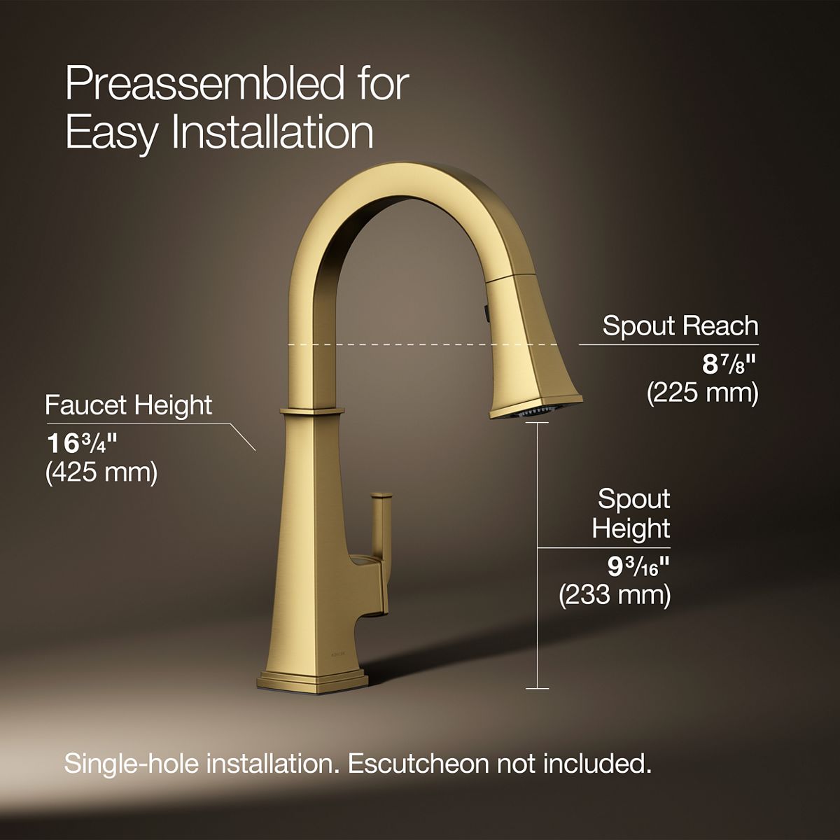 3/4 view of product with dimensions