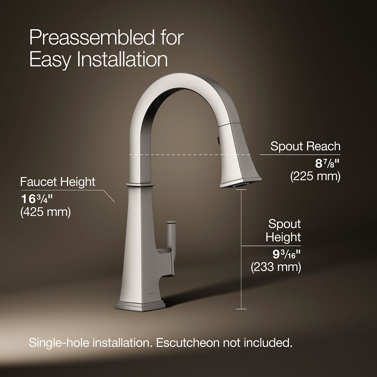3/4 view of product with dimensions