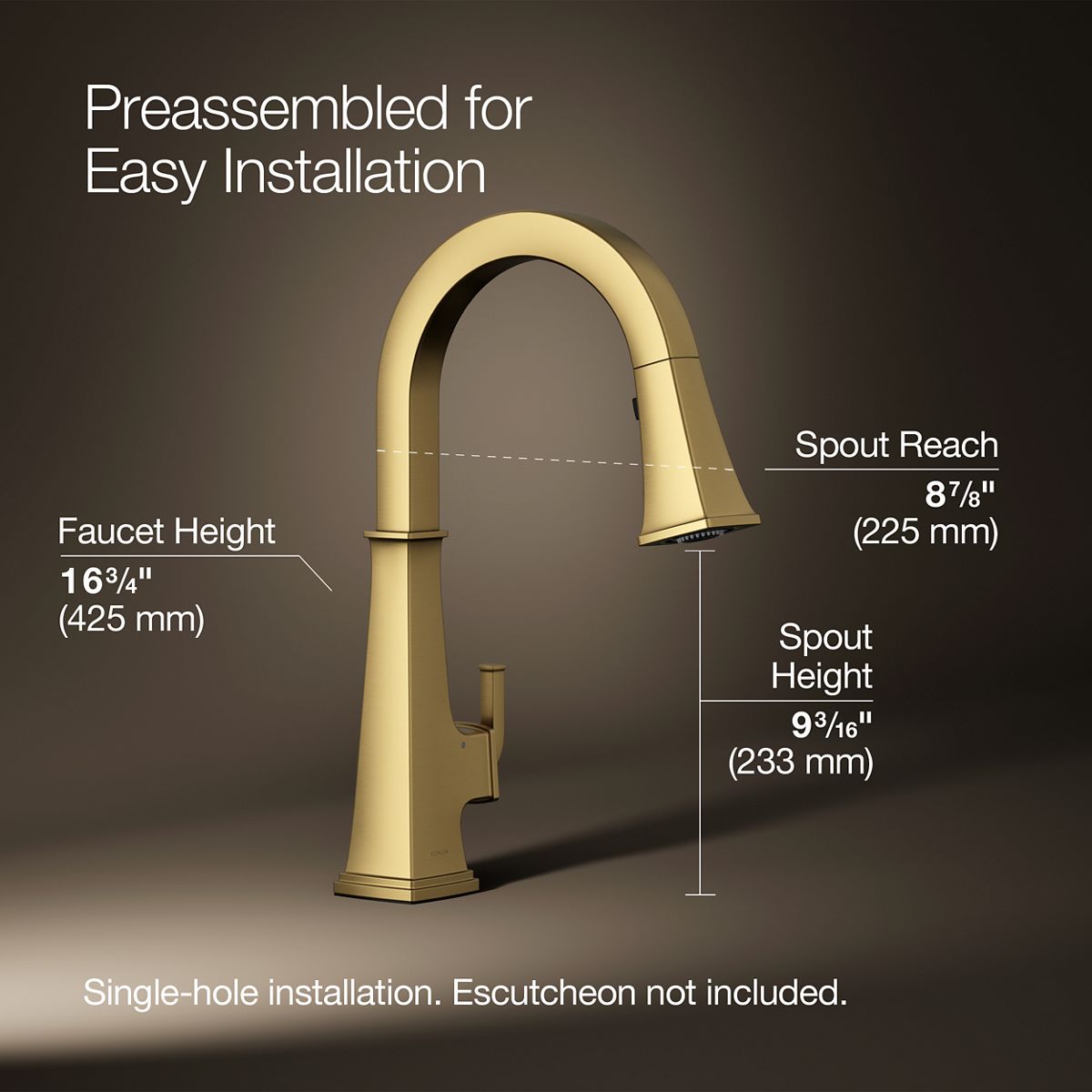 3/4 view of product with dimensions