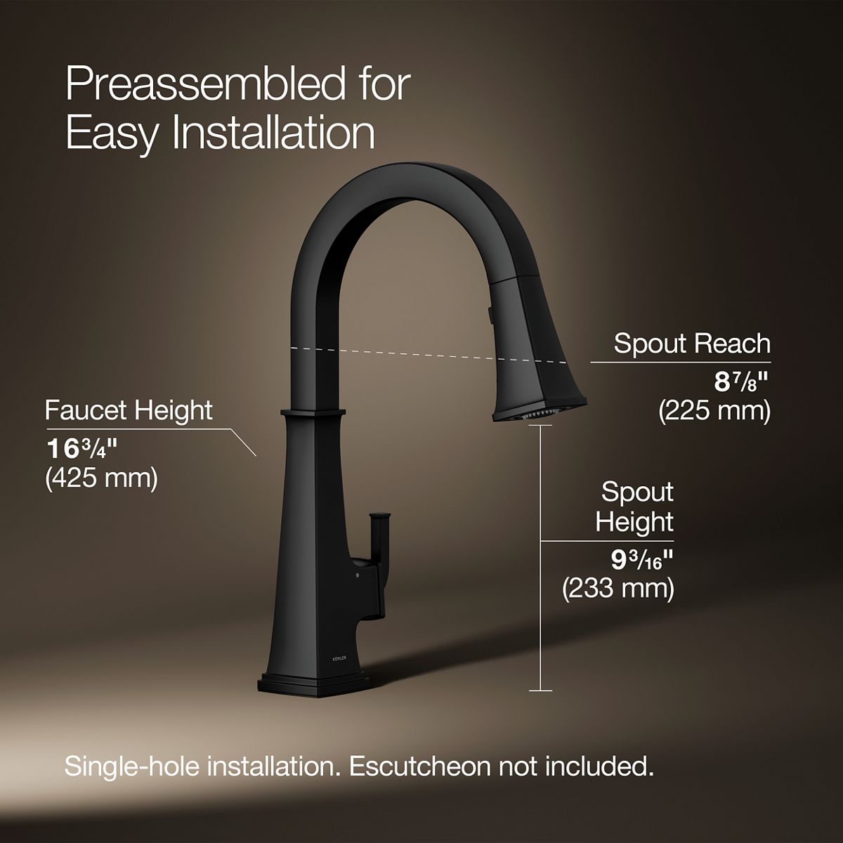 3/4 view of product with dimensions