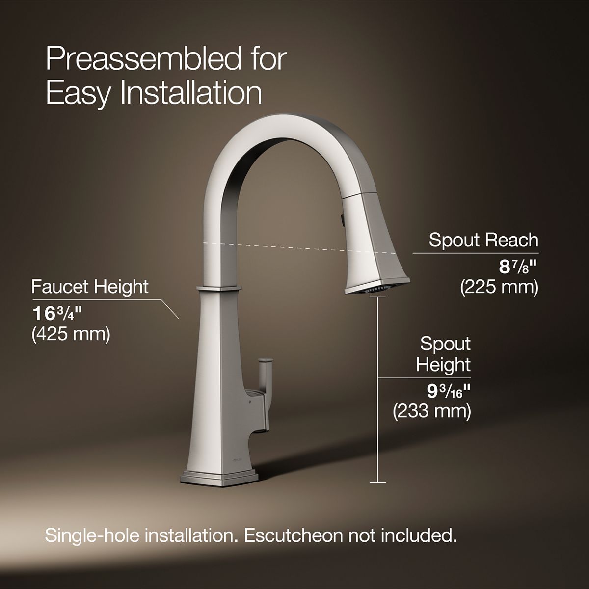 3/4 view of product with dimensions