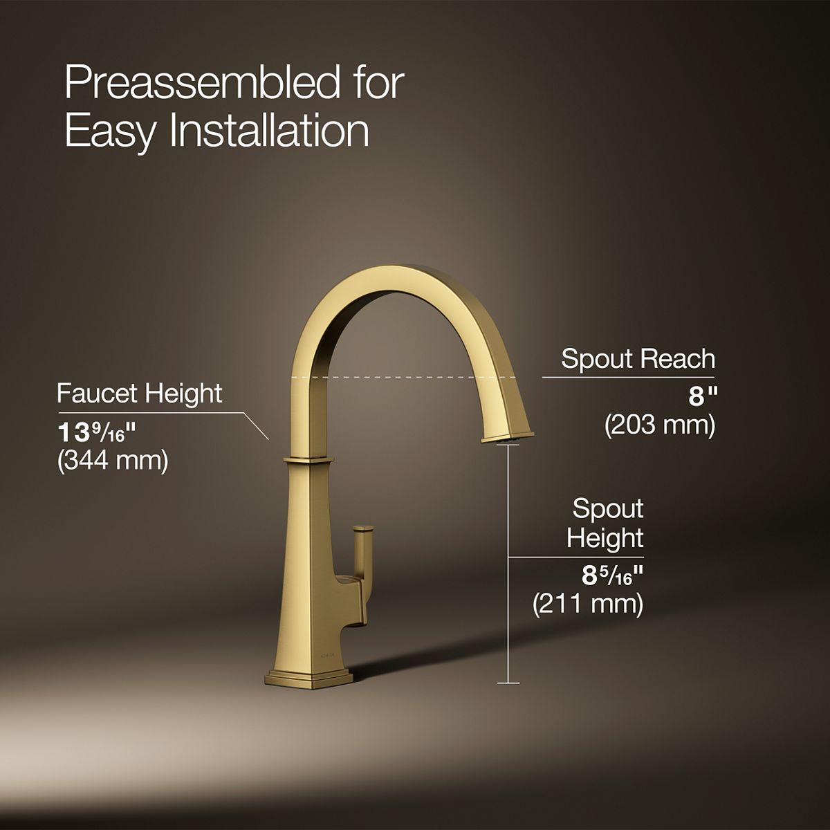 3/4 view of product with dimensions