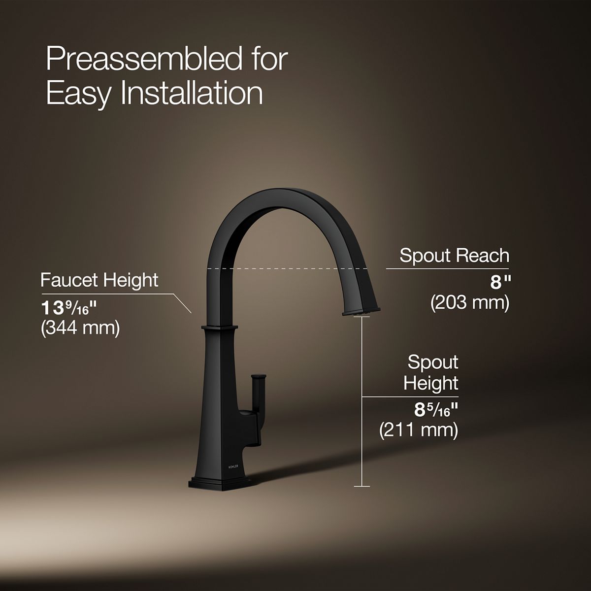 3/4 view of product with dimensions