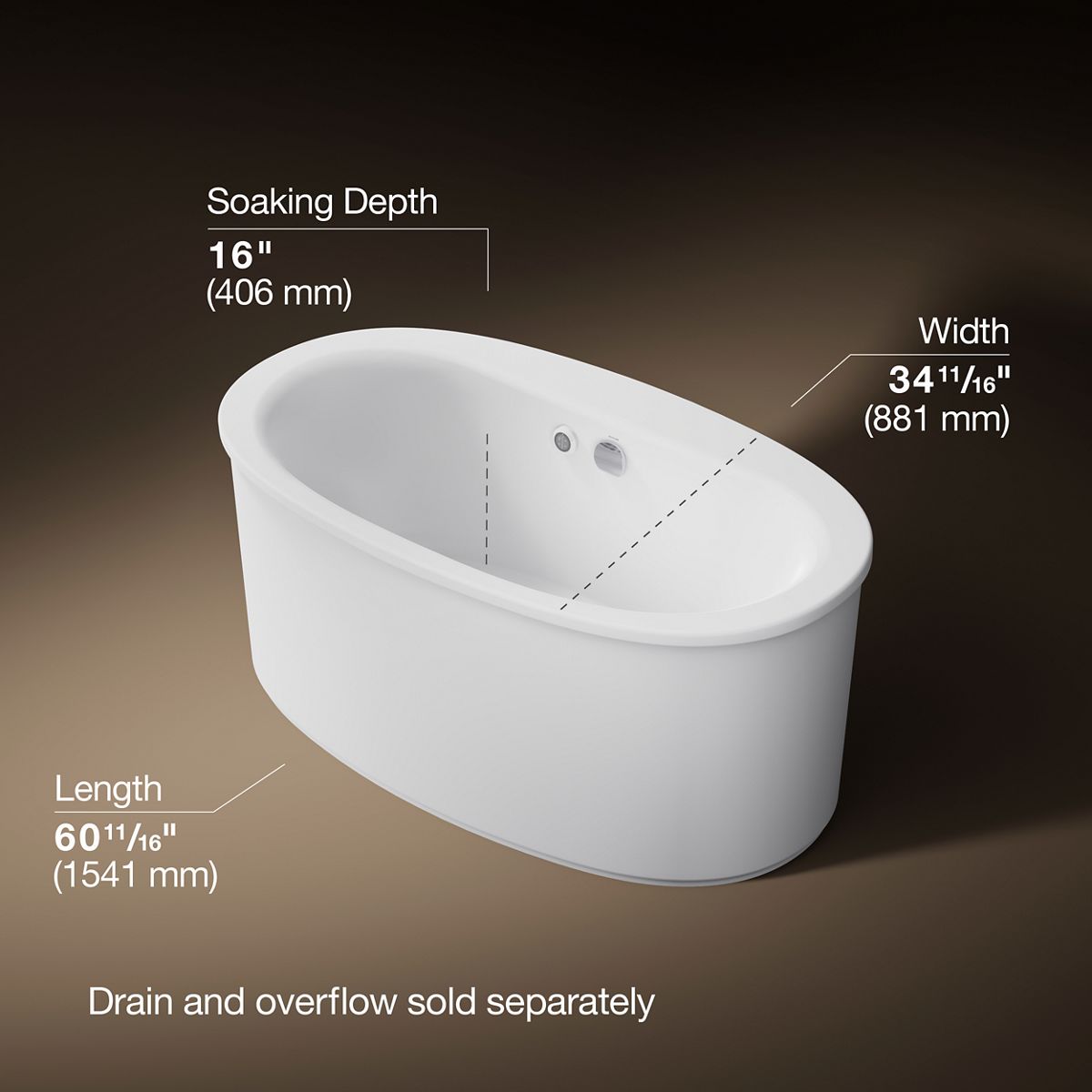 3/4 view of product with dimensions