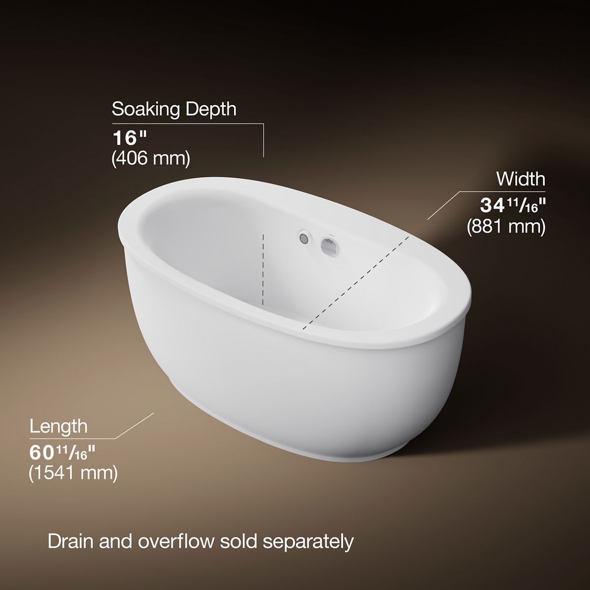 3/4 view of product with dimensions