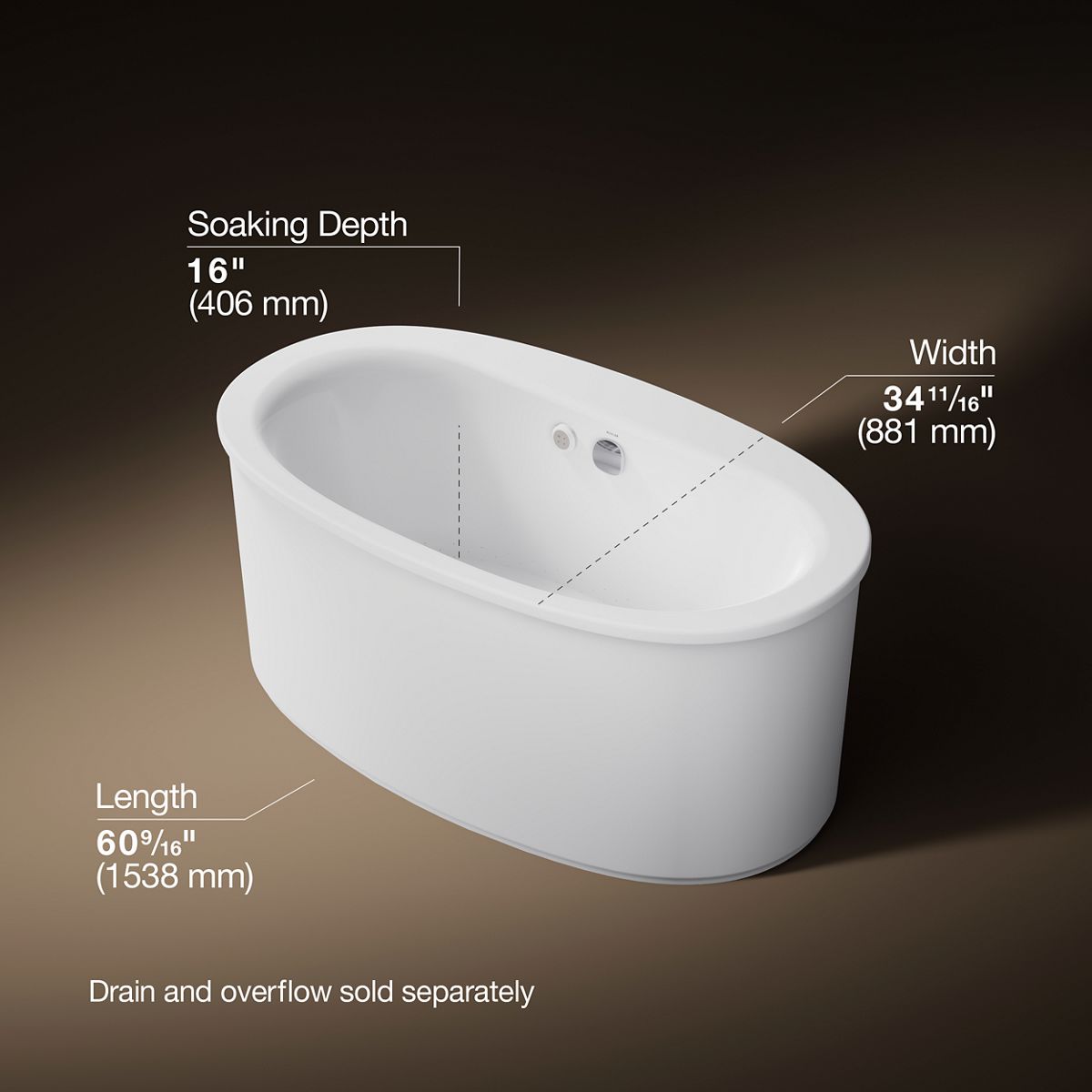 3/4 view of product with dimensions