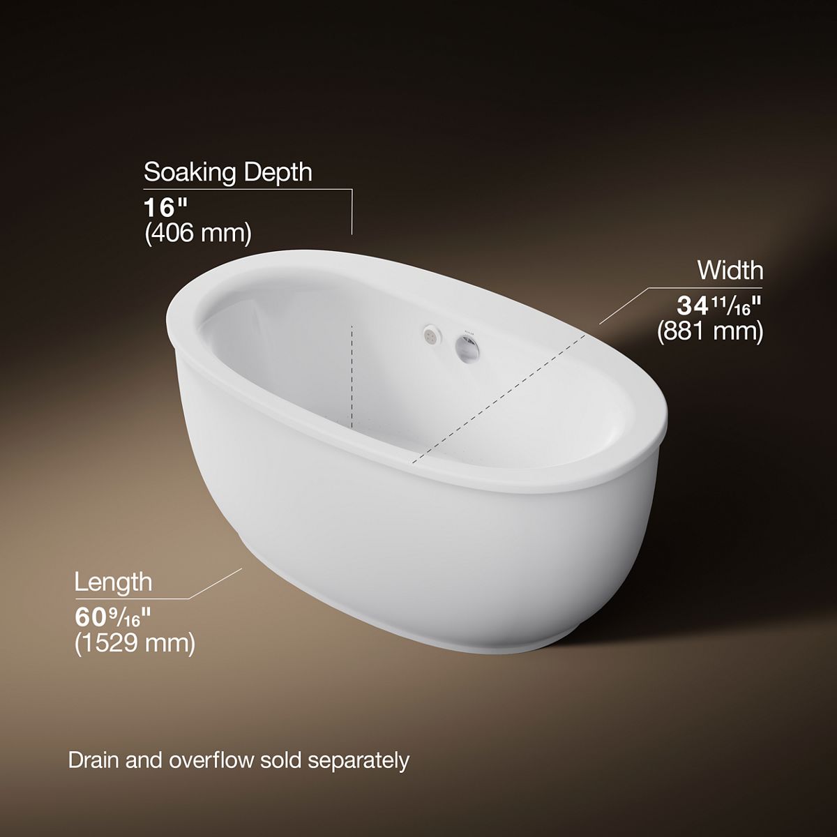3/4 view of product with dimensions