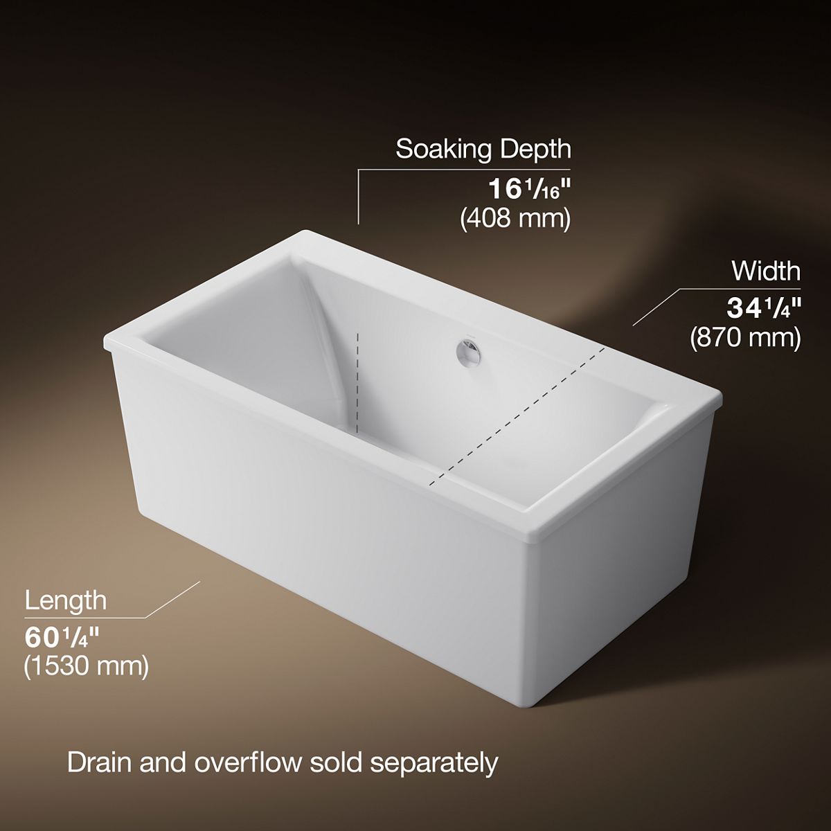 3/4 view of product with dimensions