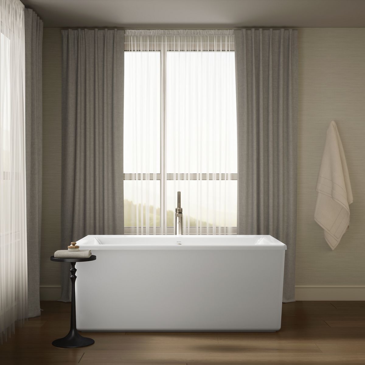 Up to 2 walls & multiple product categories visible, 1-point perspective