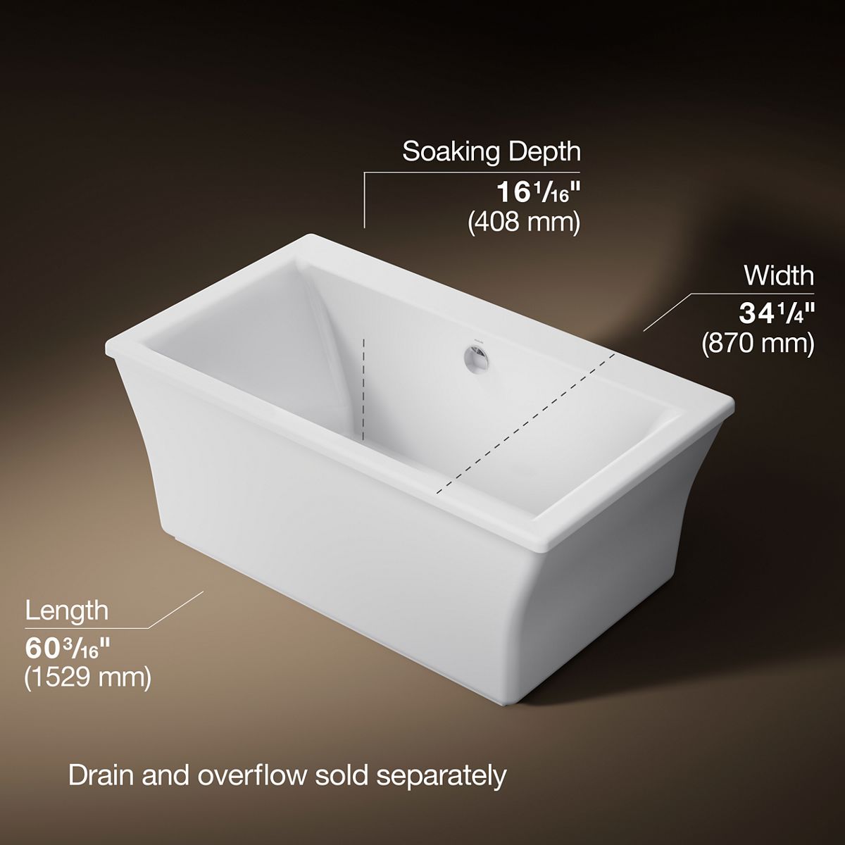 3/4 view of product with dimensions