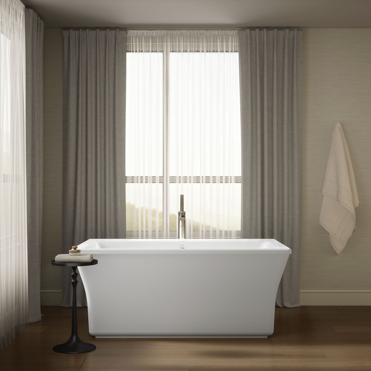 Up to 2 walls & multiple product categories visible, 1-point perspective