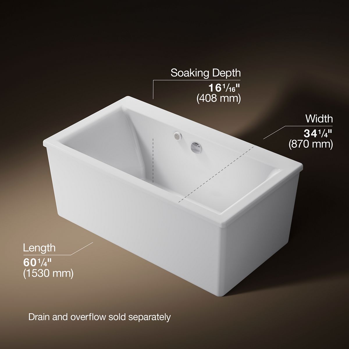 3/4 view of product with dimensions