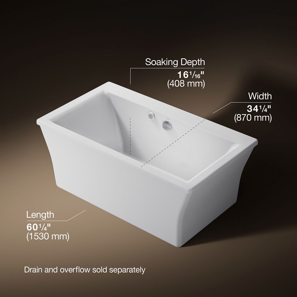 3/4 view of product with dimensions