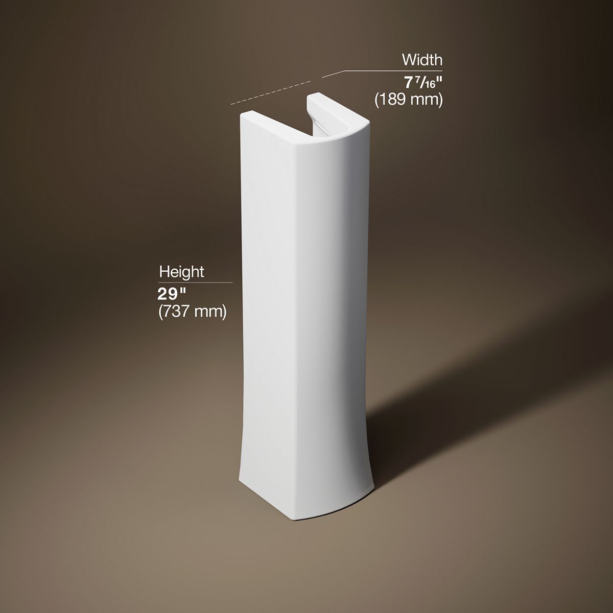 3/4 view of product with dimensions