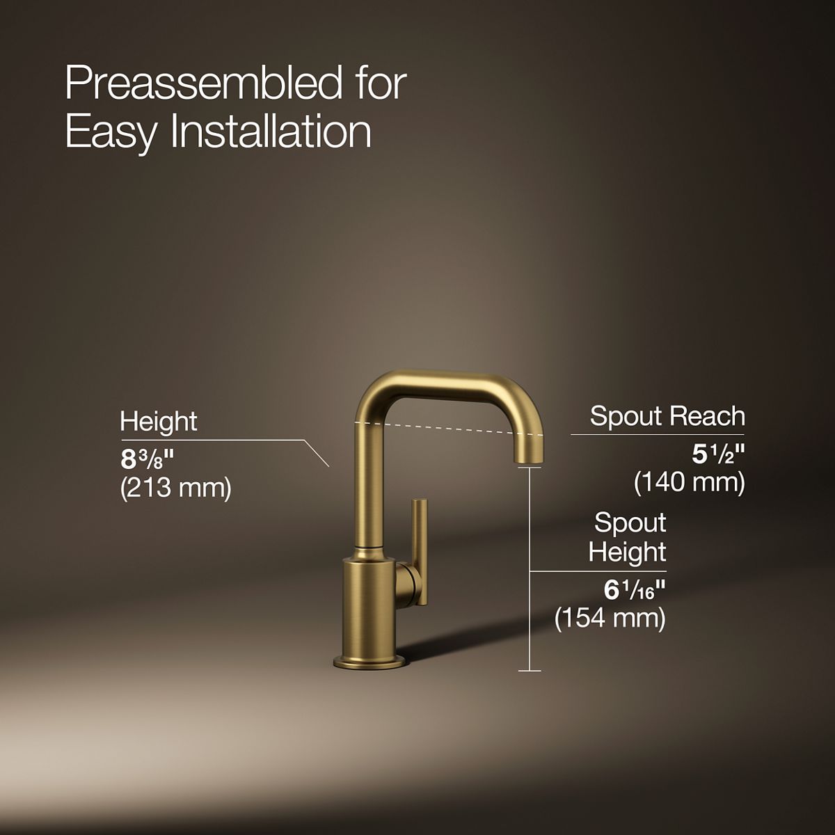 3/4 view of product with dimensions