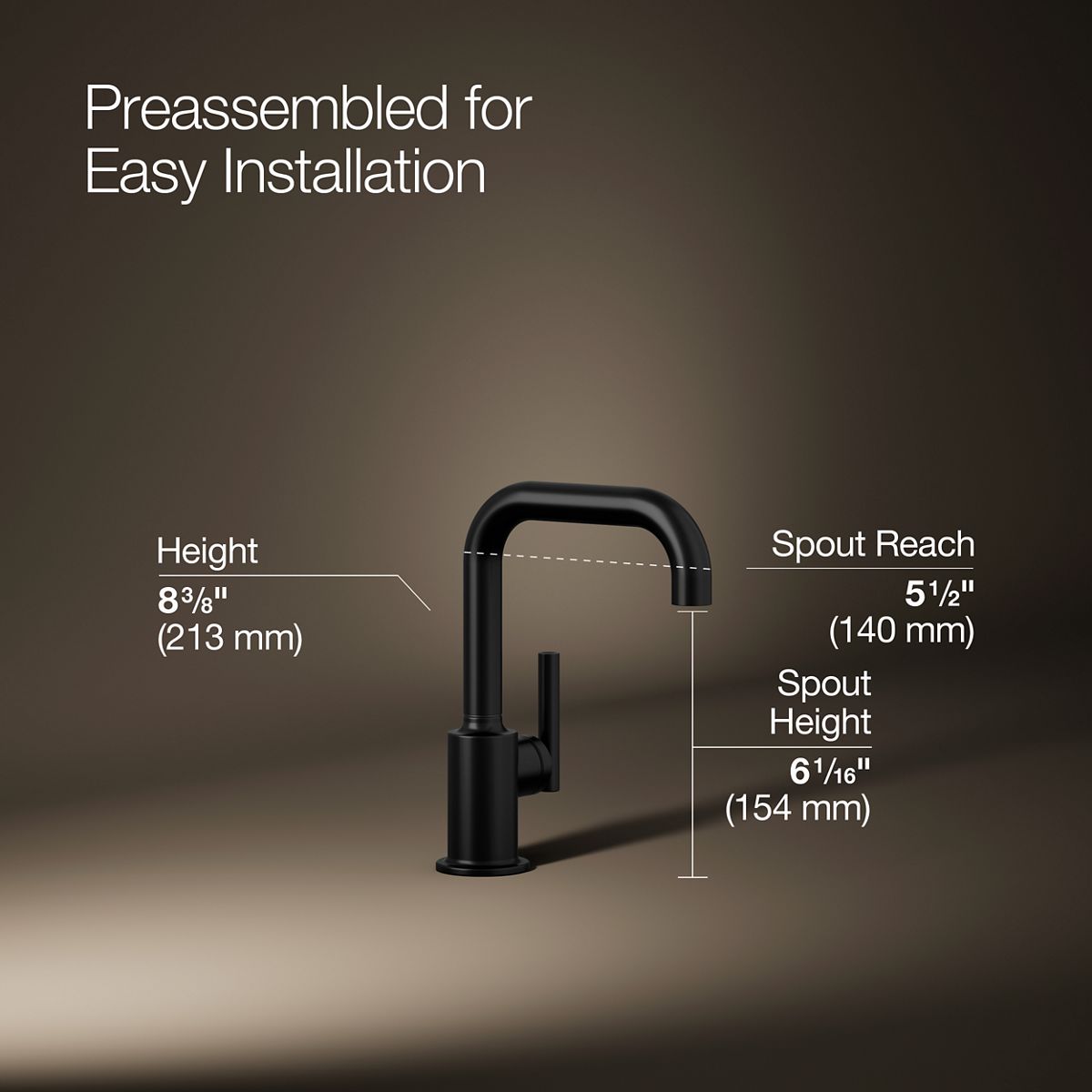 3/4 view of product with dimensions