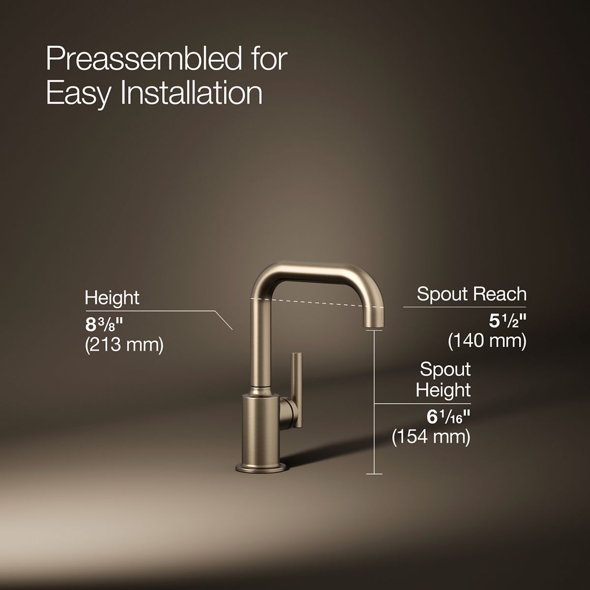 3/4 view of product with dimensions