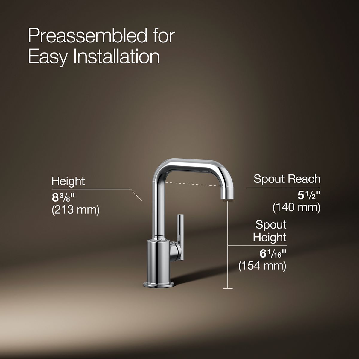 3/4 view of product with dimensions