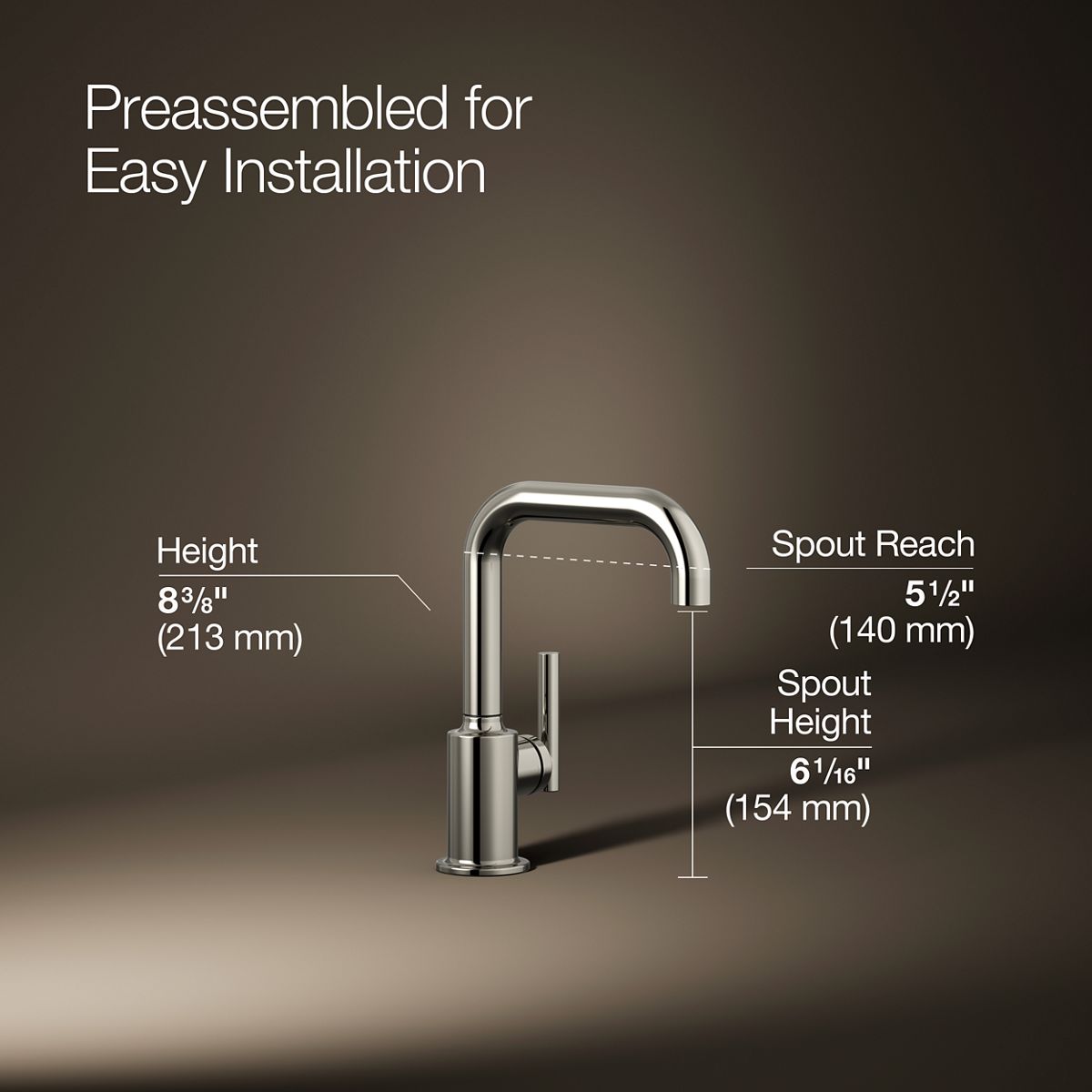 3/4 view of product with dimensions
