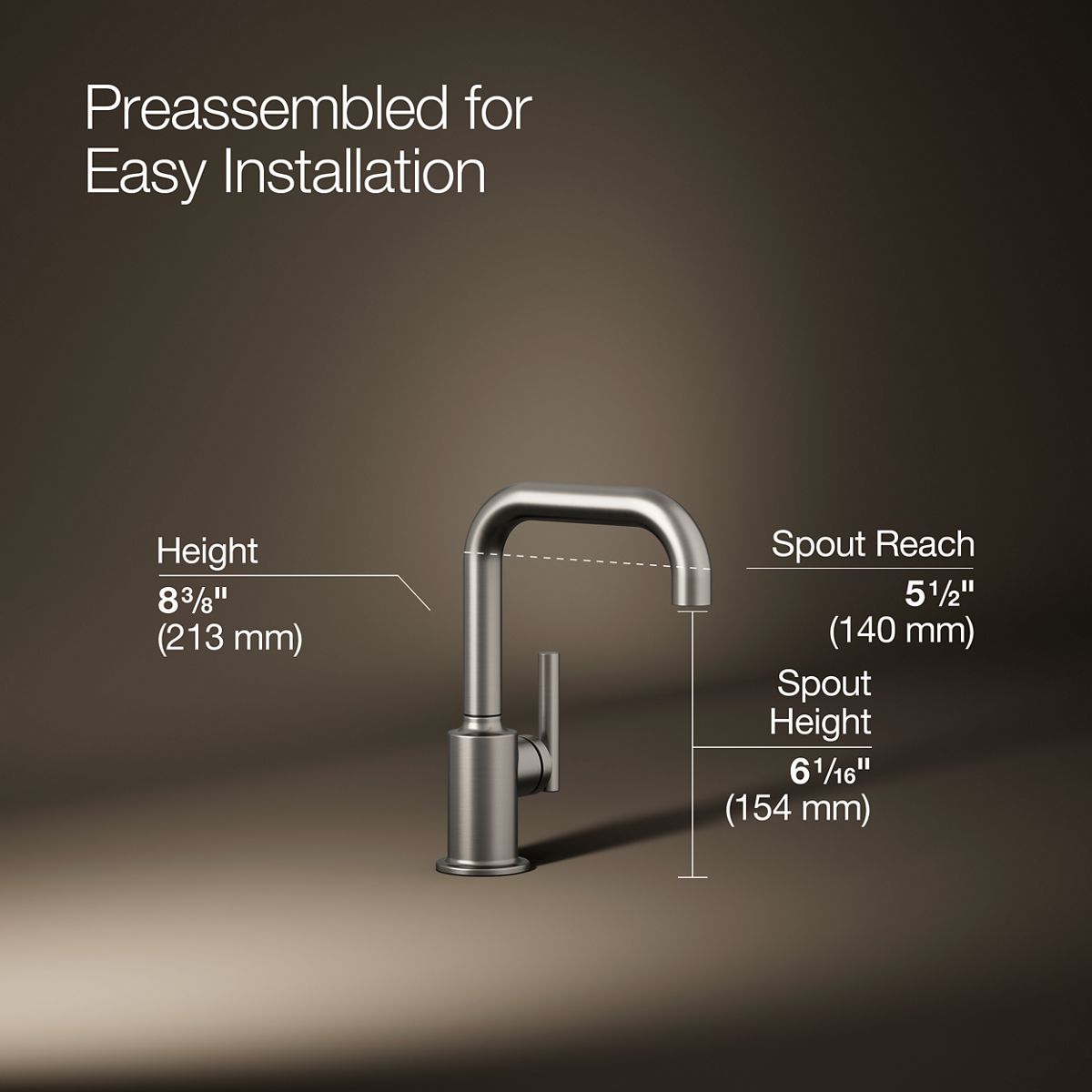 3/4 view of product with dimensions