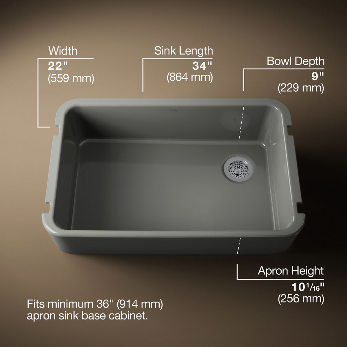3/4 view of product with dimensions