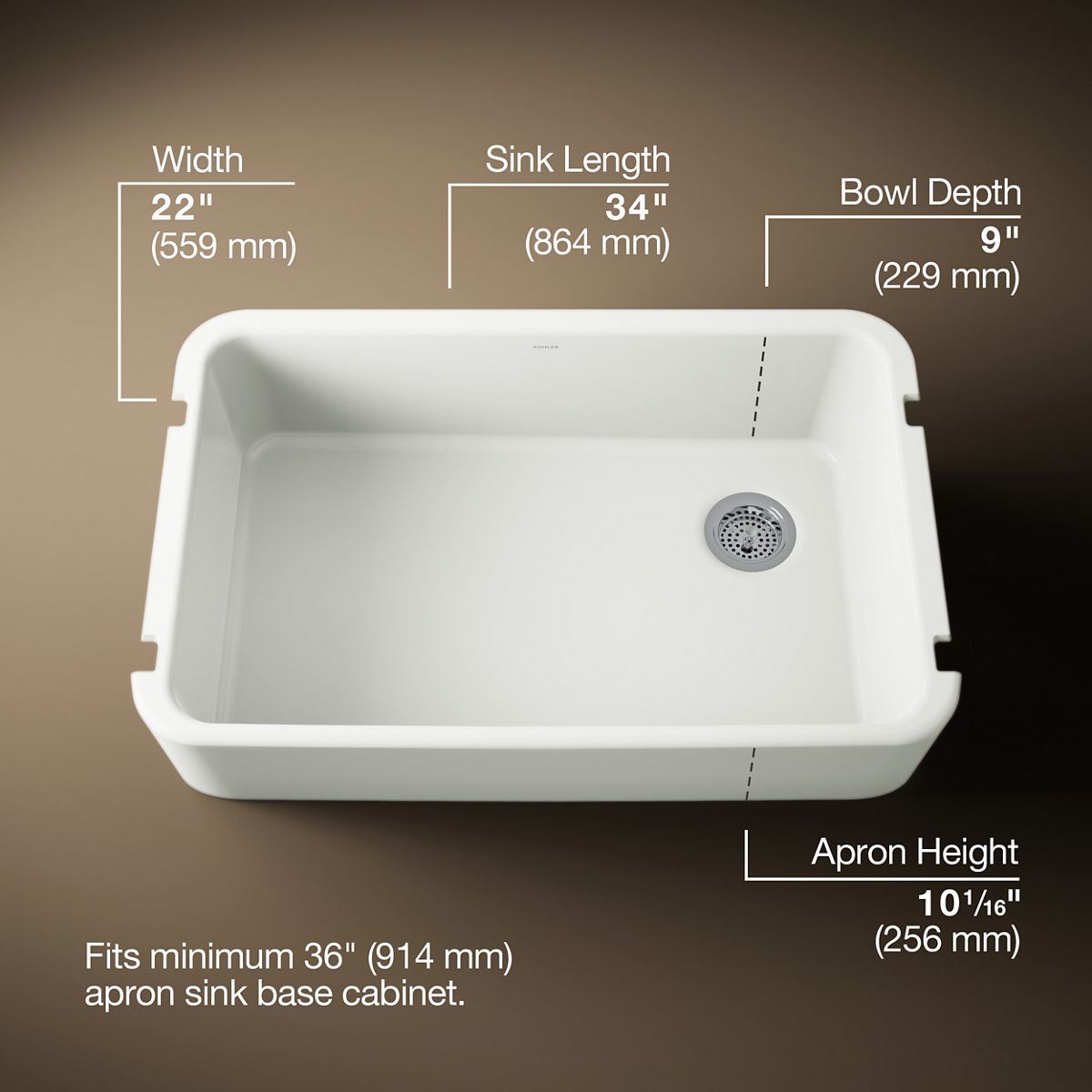 3/4 view of product with dimensions