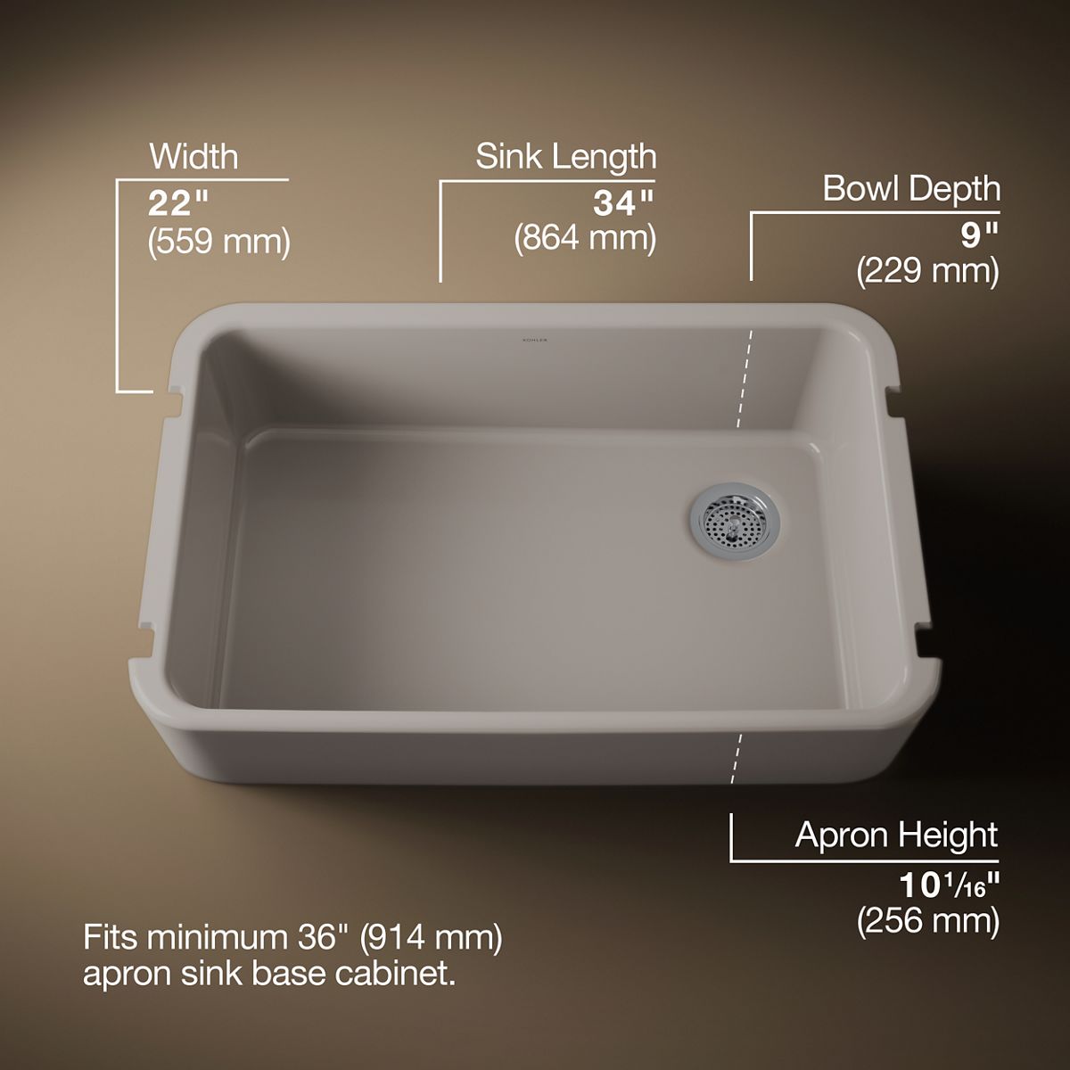 3/4 view of product with dimensions