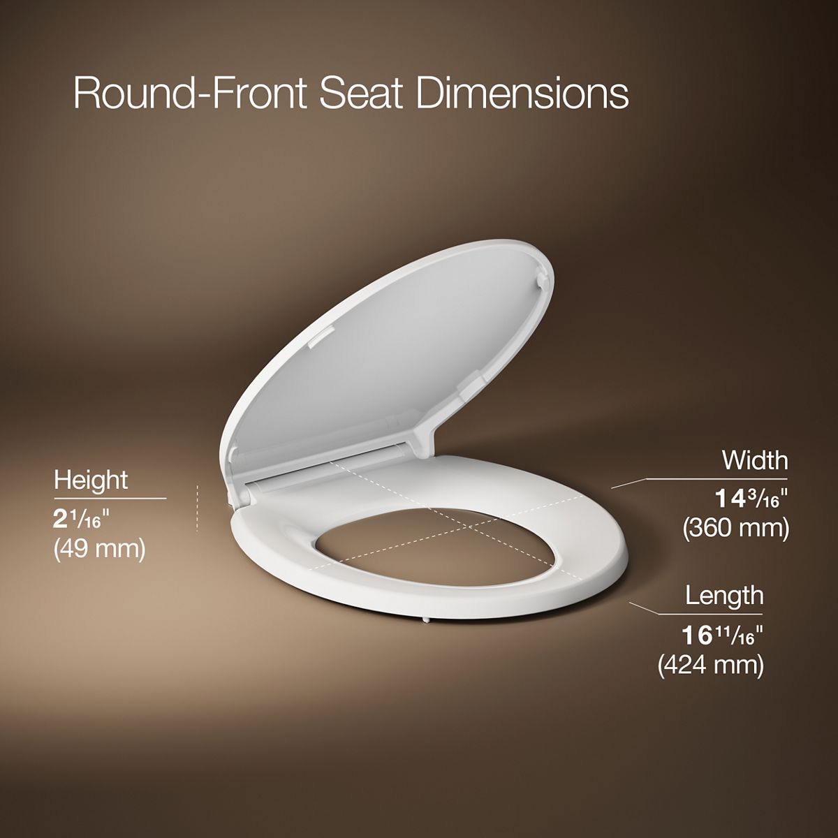 3/4 view of product with dimensions