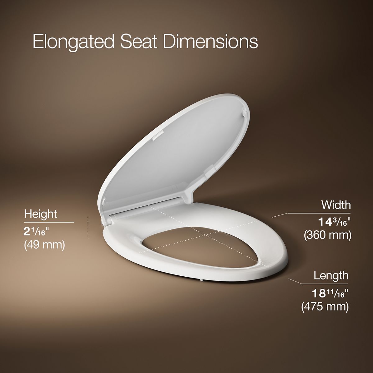 3/4 view of product with dimensions