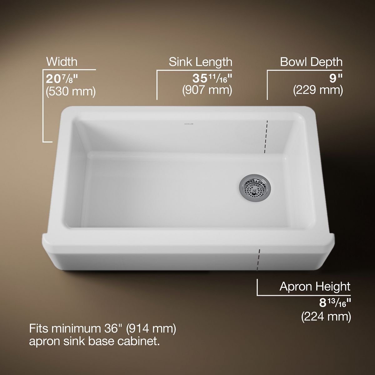 3/4 view of product with dimensions