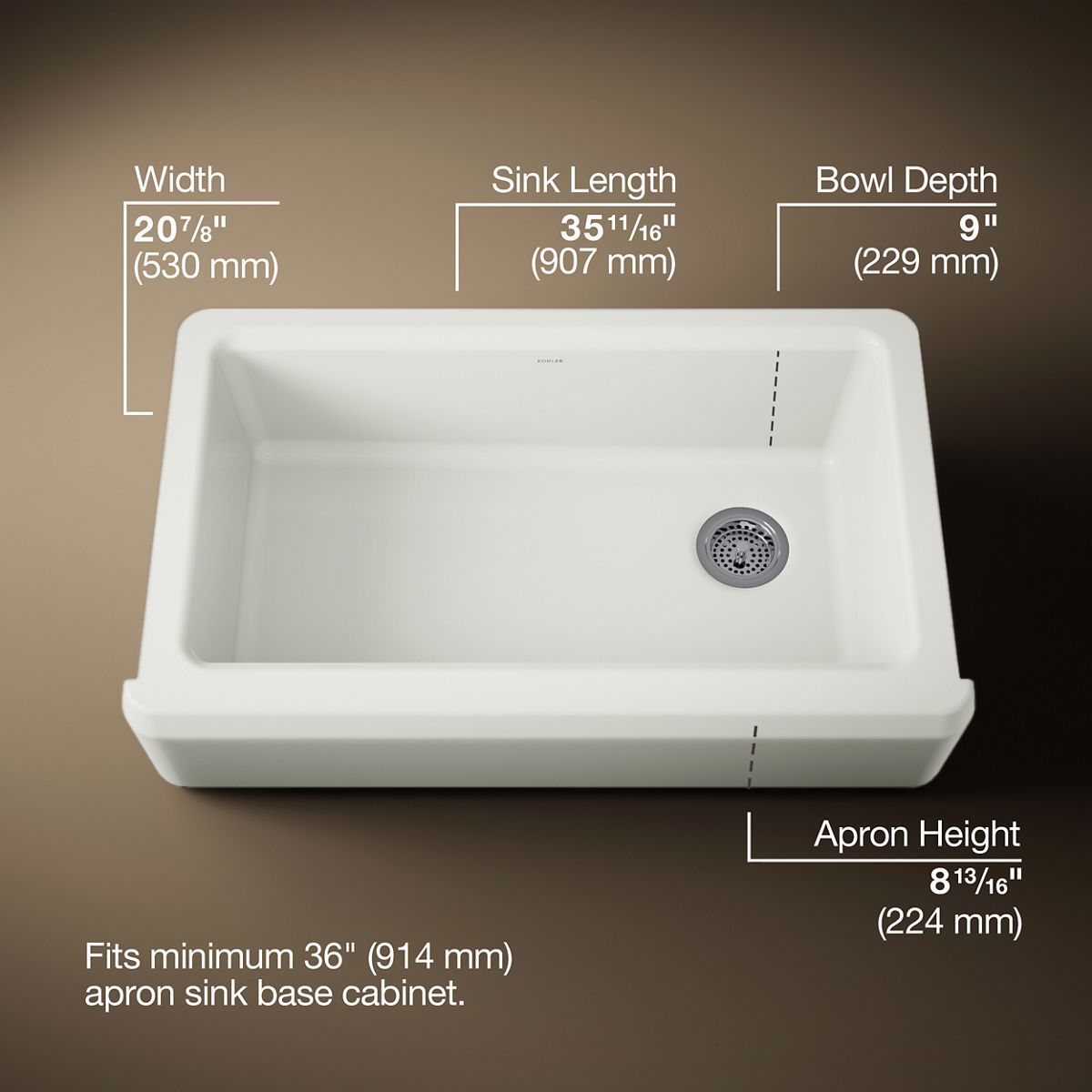 3/4 view of product with dimensions
