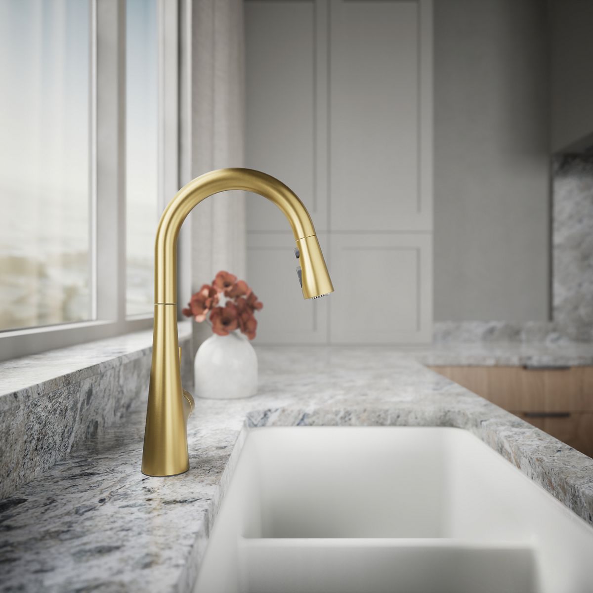 Tempered Pull-Down Single-Handle Kitchen Sink Faucet | K-24661