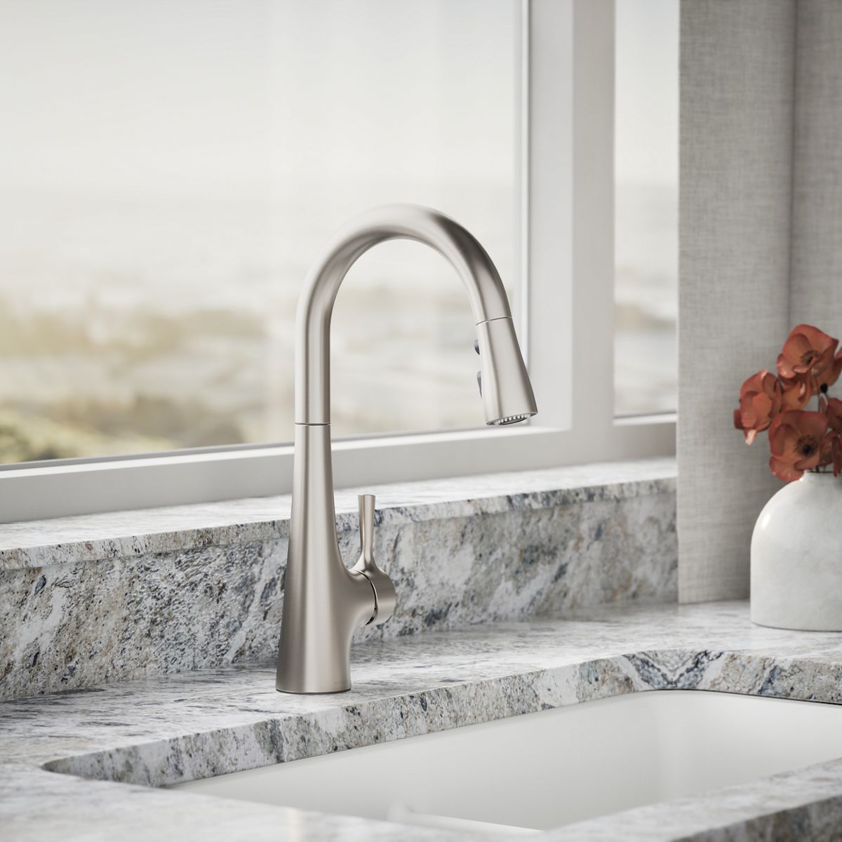 Tempered Pull-Down Single-Handle Kitchen Sink Faucet | K-24661