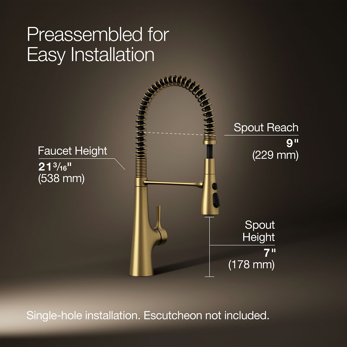 Tempered Semi-Professional Kitchen Sink Faucet | K-24662 | KOHLER