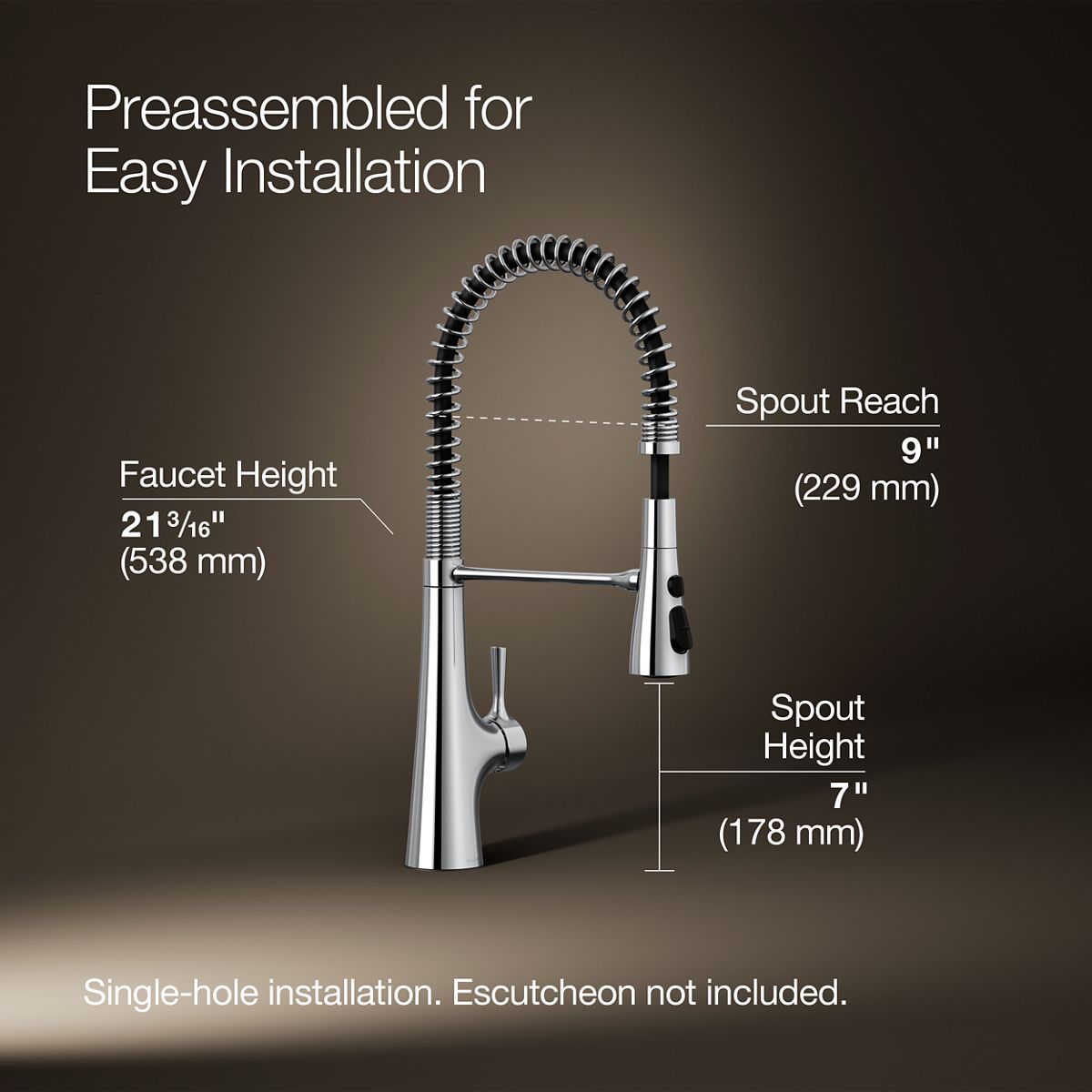 3/4 view of product with dimensions