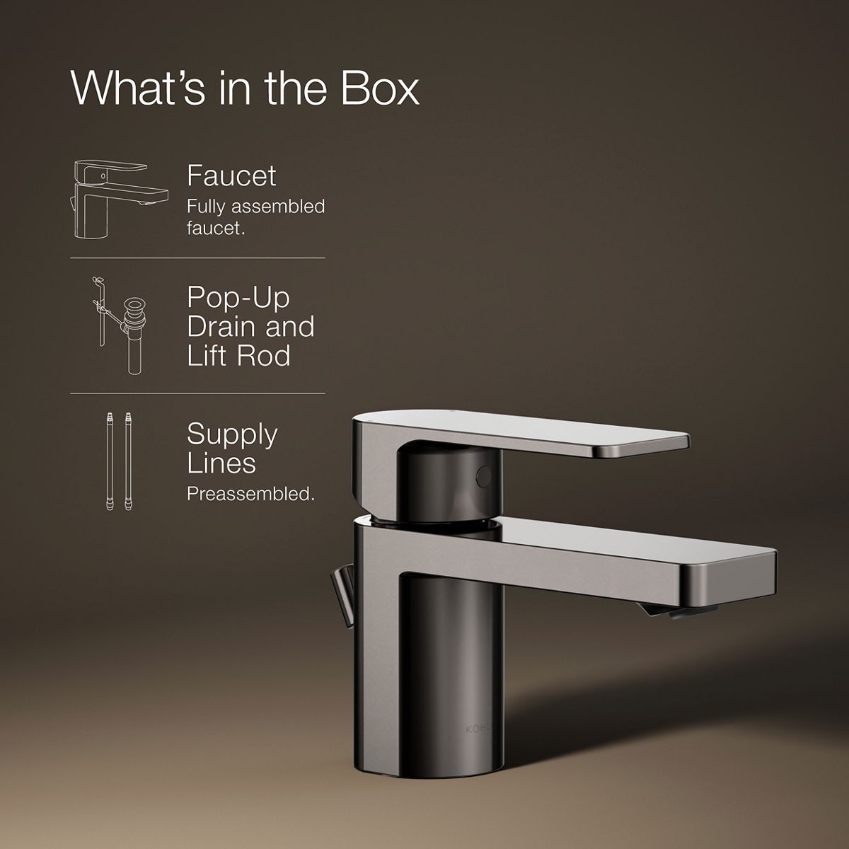 Parallel Short Single-Handle Bathroom Sink Faucet | K-24804-4 | KOHLER