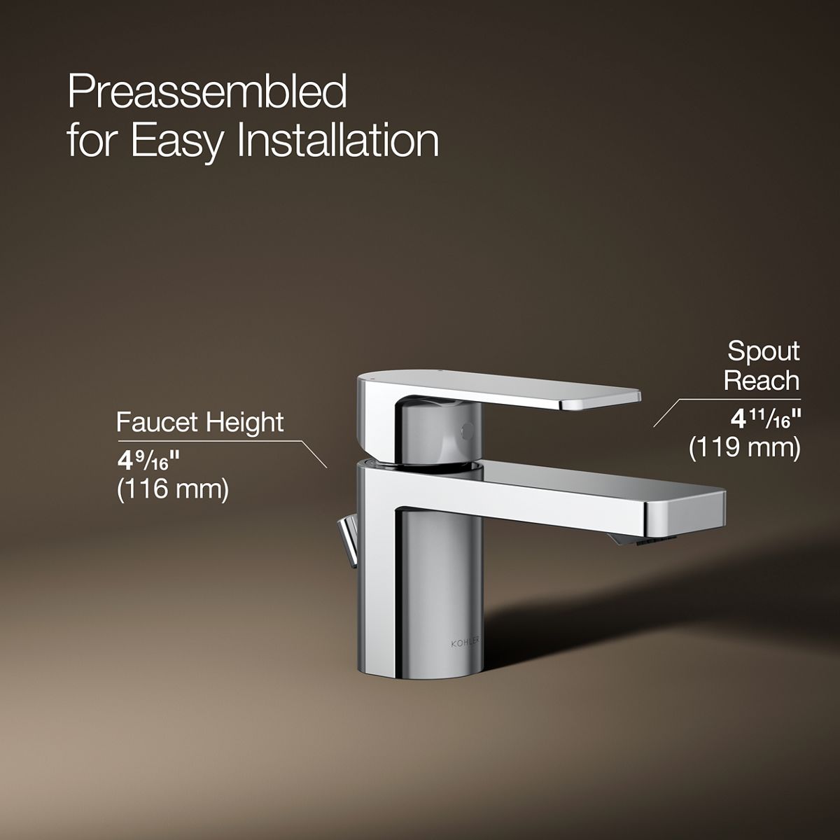3/4 view of product with dimensions