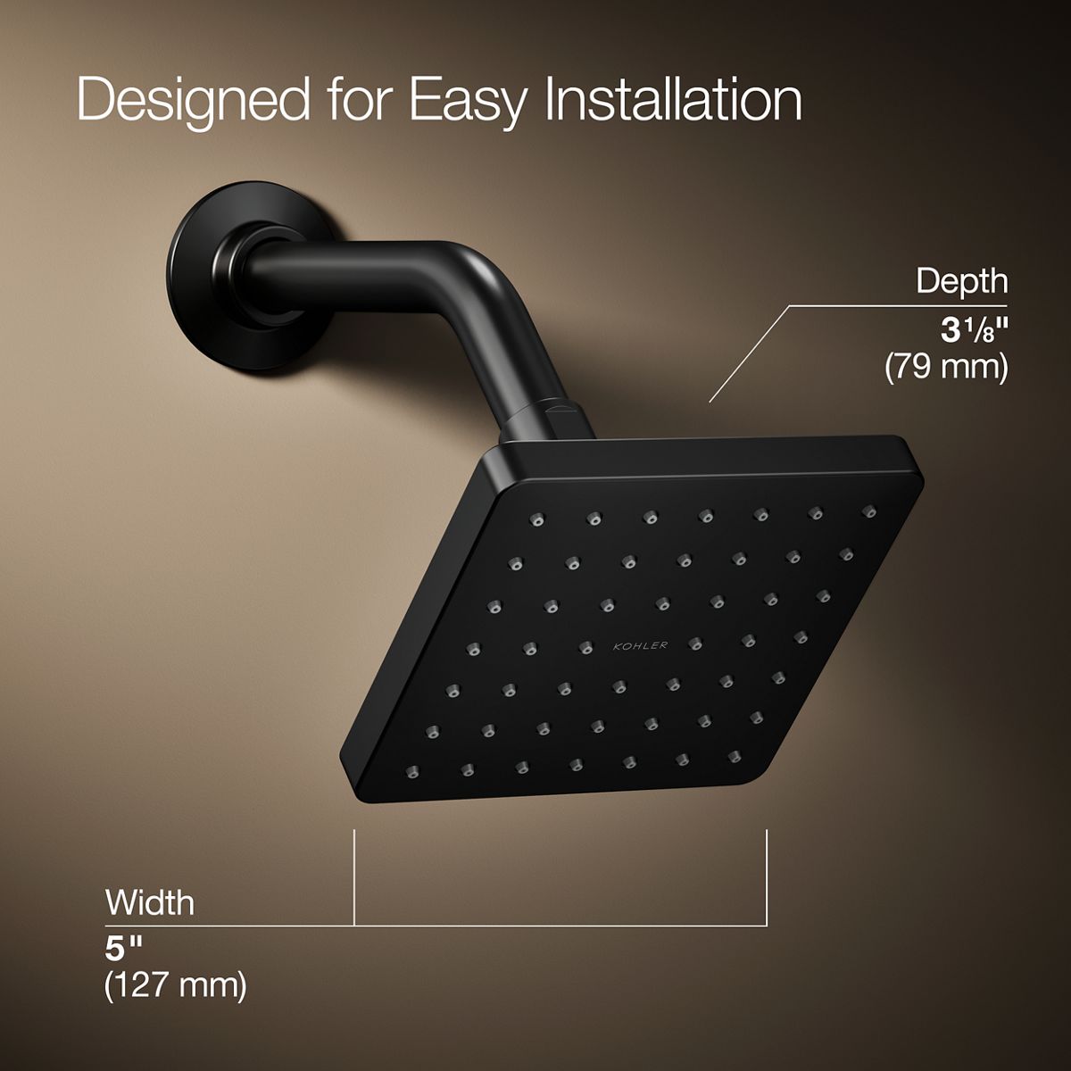 3/4 view of product with dimensions